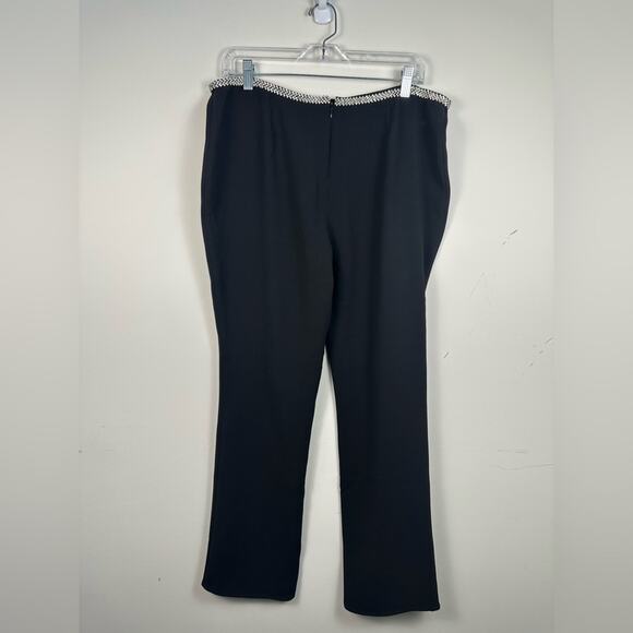 NWT Lovers + Friends Crystal Waist Detail Elegant Black Dress Pants Size Large - Picture 2 of 11